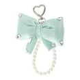 thumbnail image 1 of Unique Bargains 1 Pc Handbag Charms Keychains Faux Pearl Bow Bag Accessories Light Blue, 1 of 5