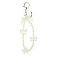 thumbnail image 1 of Unique Bargains 1 Pc Handbag Charms Keychains Faux Pearls Bow Bag Accessories White, 1 of 5