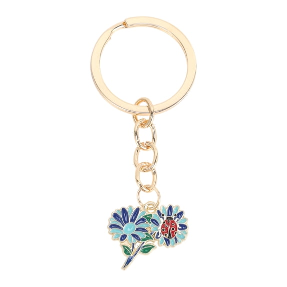 Unique Bargains 1 Pc Handbag Charms Keychains Flower Design Bag Accessories Blue