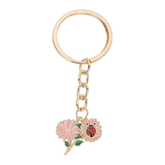 Unique Bargains 1 Pc Handbag Charms Keychains Flower Design Bag Accessories Pink