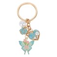 thumbnail image 1 of Unique Bargains 1 Pc Handbag Charms Keychains Flowers Butterfly Bag Accessories Lake Blue, 1 of 5