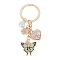 thumbnail image 1 of Unique Bargains 1 Pc Handbag Charms Keychains Flowers Butterfly Bag Accessories Pink, 1 of 5