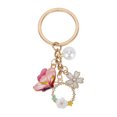 thumbnail image 1 of Unique Bargains 1 Pc Handbag Charms Keychains Flowers Butterfly Bag Accessories White, 1 of 5