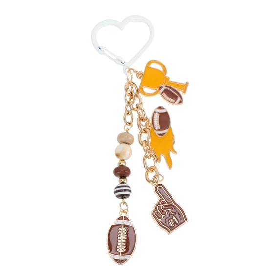 Unique Bargains 1 Pc Handbag Charms Keychains Heart-shaped Clasp Bag Accessories Brown