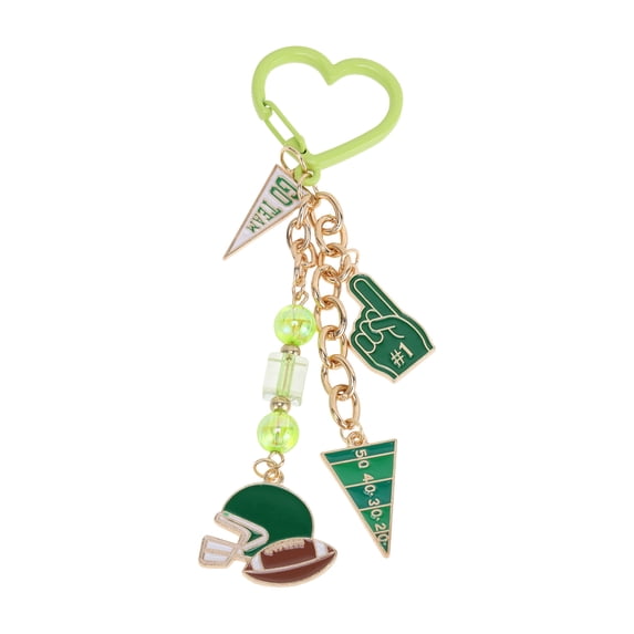 Unique Bargains 1 Pc Handbag Charms Keychains Heart-shaped Clasp Bag Accessories Green
