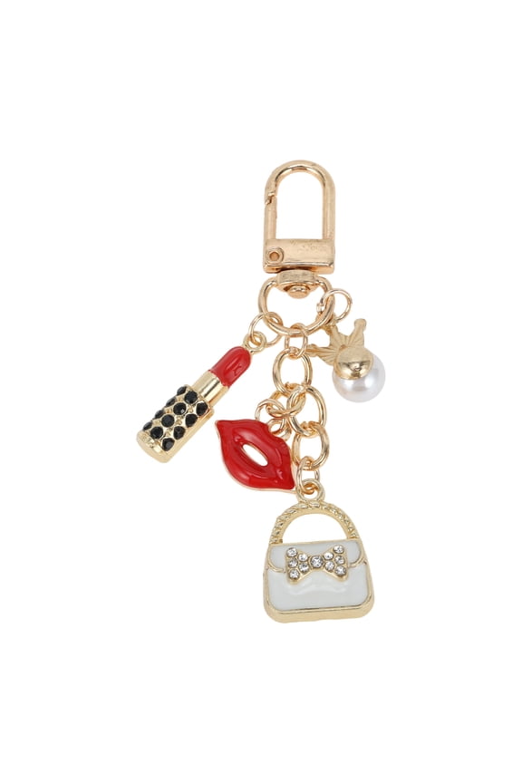 1 Pc Handbag Charms Keychains Lipstick Bag Accessories White