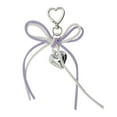 thumbnail image 1 of Unique Bargains 1 Pc Handbag Charms Keychains PU Bow Bag Accessories White Purple, 1 of 5