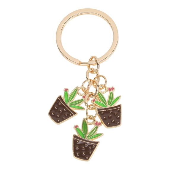 Unique Bargains 1 Pc Handbag Charms Keychains Plant Bag Accessories Brown