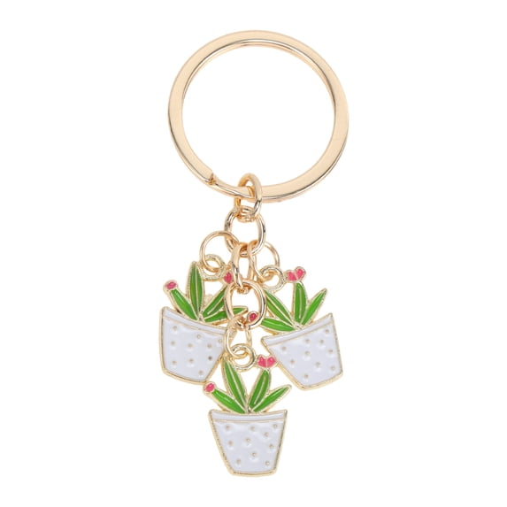 Unique Bargains 1 Pc Handbag Charms Keychains Plant Bag Accessories White
