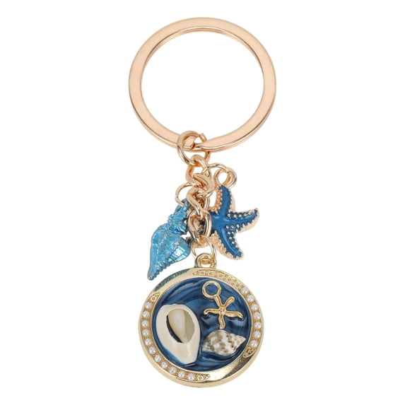 Unique Bargains 1 Pc Handbag Charms Keychains Portable Bag Accessories Blue Gold Tone