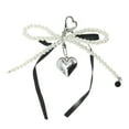 thumbnail image 1 of Unique Bargains 1 Pc Handbag Charms Keychains Ribbon Bow Heart Bag Accessories Black, 1 of 5