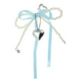 thumbnail image 1 of Unique Bargains 1 Pc Handbag Charms Keychains Ribbon Bow Heart Bag Accessories Blue, 1 of 5