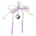 thumbnail image 1 of Unique Bargains 1 Pc Handbag Charms Keychains Ribbon Bow Heart Bag Accessories Purple, 1 of 5