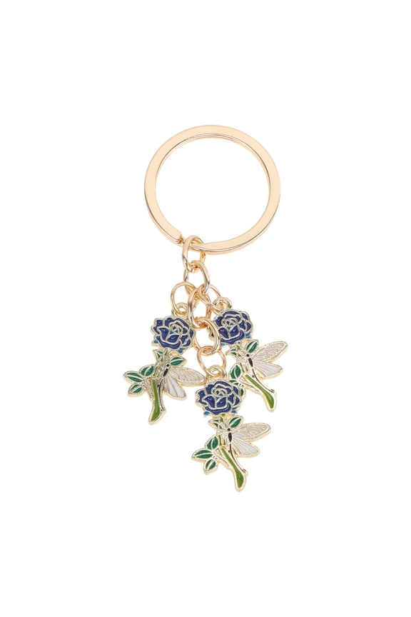 1 Pc Handbag Charms Keychains Rose Flower Bag Accessories Blue