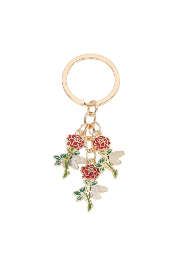 1 Pc Handbag Charms Keychains Rose Flower Bag Accessories Red