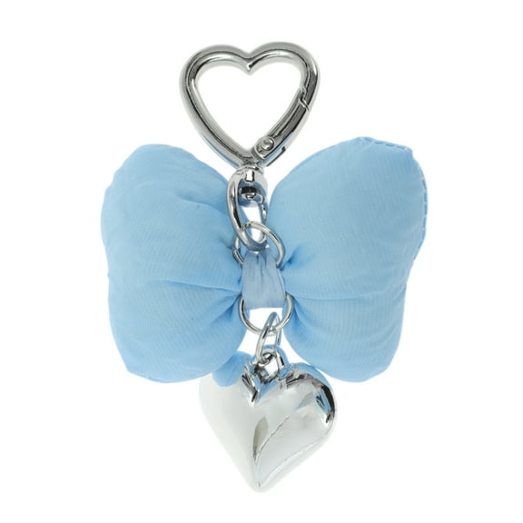 Unique Bargains 1 Pc Handbag Charms Keychains Stylish Bow Heart Bag Accessories Blue