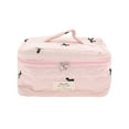 thumbnail image 1 of Unique Bargains 1 Pc Handheld Bow Embroidery Makeup Bag Pink Polyester, 1 of 4