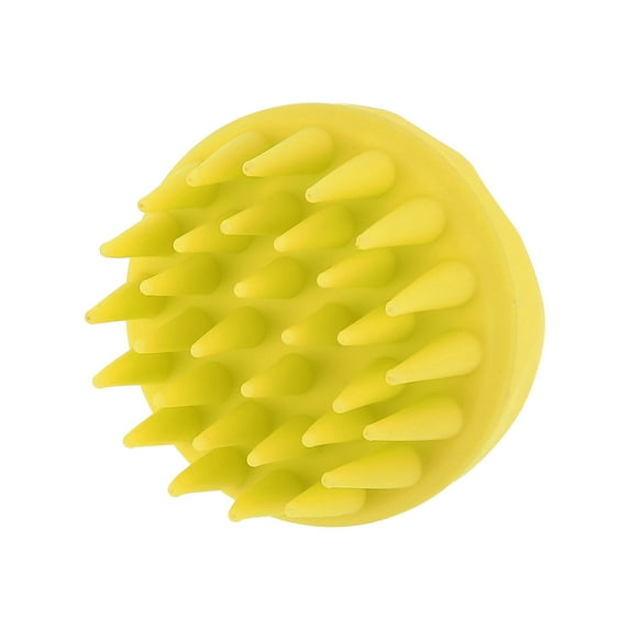 Unique Bargains 1 Pc Handheld Hair Shampoo Brush for Head Massage 3.46"x3.46" Yellow
