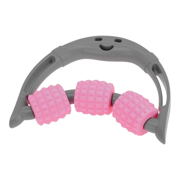 Unique Bargains 1 Pc Handheld Three Rounds Massage Stick for Gym Pink PP