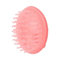 Unique Bargains 1 Pc Handle Round Hair Shampoo Brush for Head Massage 3.35"x2.76"x2.64" Pink