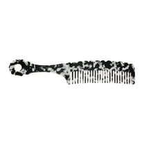 Unique Bargains 1 Pc Handle Wavy Hair Comb Black White Acetate Sheet