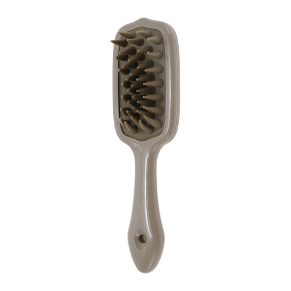 Unique Bargains 1 Pc Hangable Handle Hair Shampoo Brush for Head Massage 8.27"x2.28"x1.57" Deep Brown