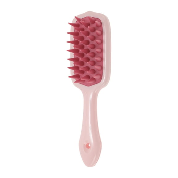 Unique Bargains 1 Pc Hangable Handle Hair Shampoo Brush for Head Massage 8.27"x2.28"x1.57" Pink