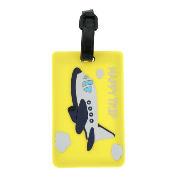 Unique Bargains 1 Pc Happy Pattern Luggage Tag for Travelling Bright Yellow