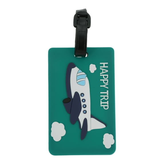 Unique Bargains 1 Pc Happy Pattern Luggage Tag for Travelling Green