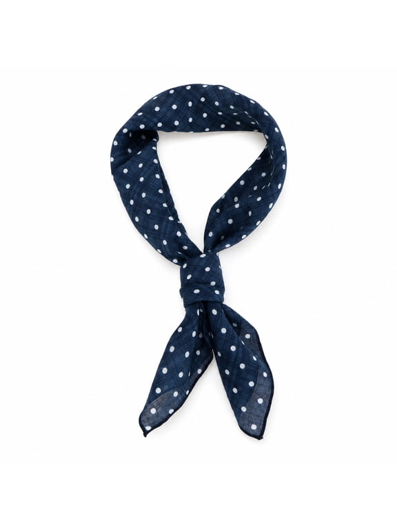 1 Pc Head Scarves Bandana Plaid Neck Scarf Navy Blue