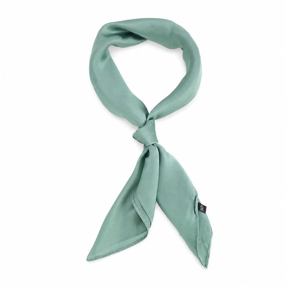 Unique Bargains 1 Pc Head Scarves Bandana Solid Color Satin Neck Scarf Light Green