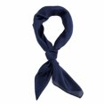 thumbnail image 1 of Unique Bargains 1 Pc Head Scarves Bandana Solid Color Satin Neck Scarf Navy Blue, 1 of 5