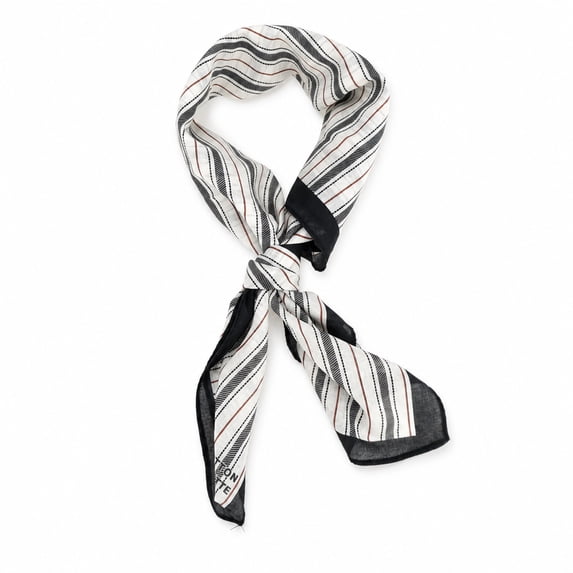 Unique Bargains 1 Pc Head Scarves Bandana Stripe Neck Scarf Black White