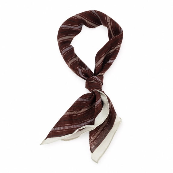 Unique Bargains 1 Pc Head Scarves Bandana Stripe Neck Scarf Brown
