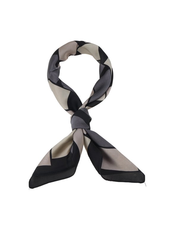 1 Pc Head Scarves Bandana Stylish Color Block Neck Scarf Black Khaki