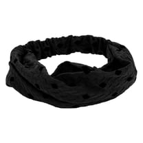 Unique Bargains 1 Pc Headband Argyle Lace Wide Hairband for Women Black