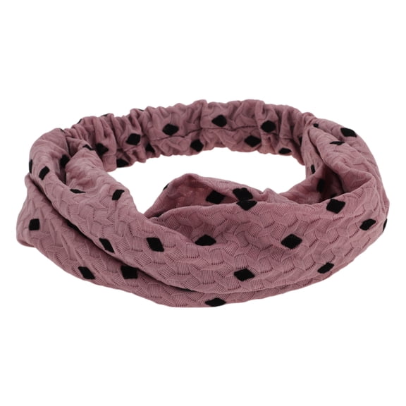 Unique Bargains 1 Pc Headband Argyle Lace Wide Hairband for Women Pink