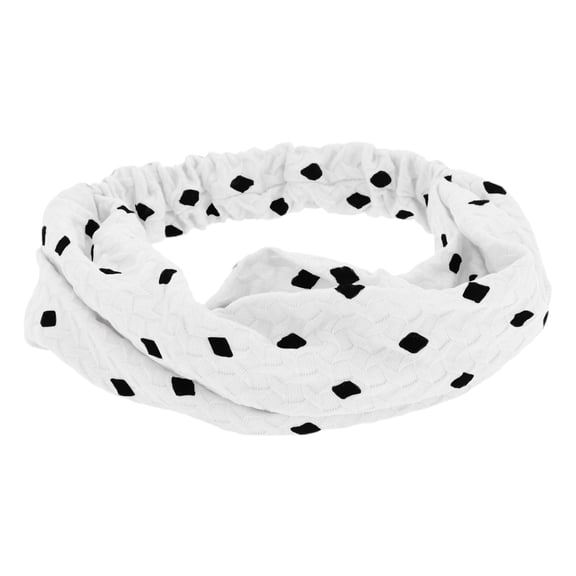 Unique Bargains 1 Pc Headband Argyle Lace Wide Hairband for Women White