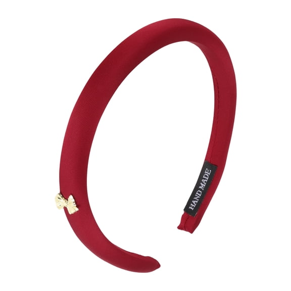 Unique Bargains 1 Pc Headband Bow Satin Hair Accessories Red