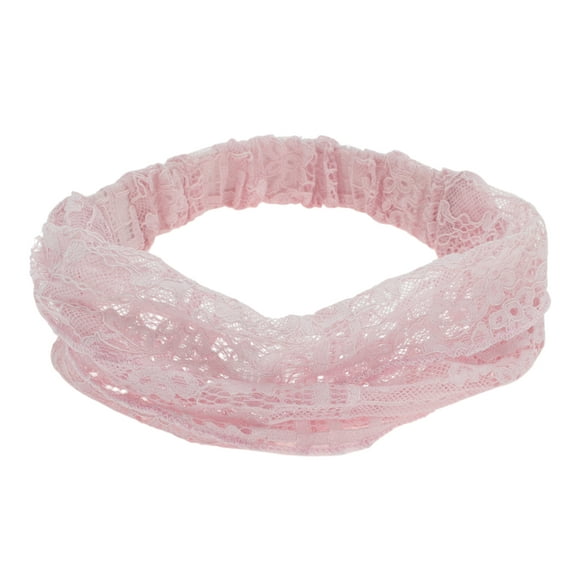 Unique Bargains 1 Pc Headband Breathable Lace Wide Hairband for Women Pink