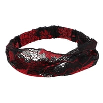 Unique Bargains 1 Pc Headband Breathable Maple Leaf Lace Hairband for Women Black