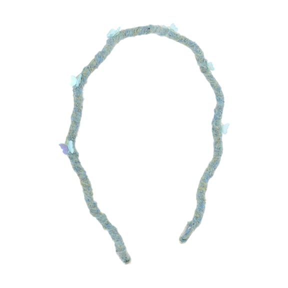 Unique Bargains 1 Pc Headband Butterfly Yarn Hair Accessories for Women Blue
