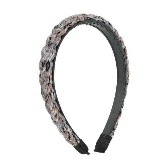 Unique Bargains 1 Pc Headband Cable Knit Hair Accessories for Women Brown Gray