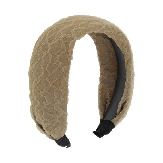 Unique Bargains 1 Pc Headband Chiffon Wide Hair Accessories Coffee Color