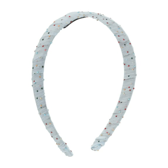 Unique Bargains 1 Pc Headband Colored Rhinestones Hair Accessories Blue