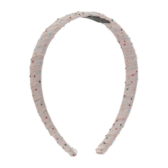 Unique Bargains 1 Pc Headband Colored Rhinestones Hair Accessories Pink