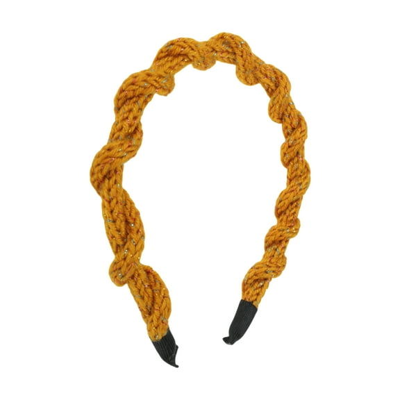 Unique Bargains 1 Pc Headband Colorful Cable Knit Hair Accessories for Women Ginger