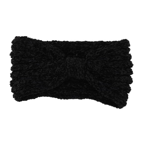 Unique Bargains 1 Pc Headband Corduroy Yarn Bow Hairband Black