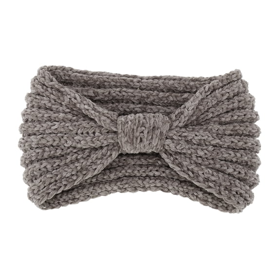 Unique Bargains 1 Pc Headband Corduroy Yarn Bow Hairband Coffee Color Gray