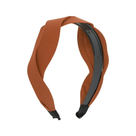 Unique Bargains 1 Pc Headband Cross Hair Accessories for Women Brown